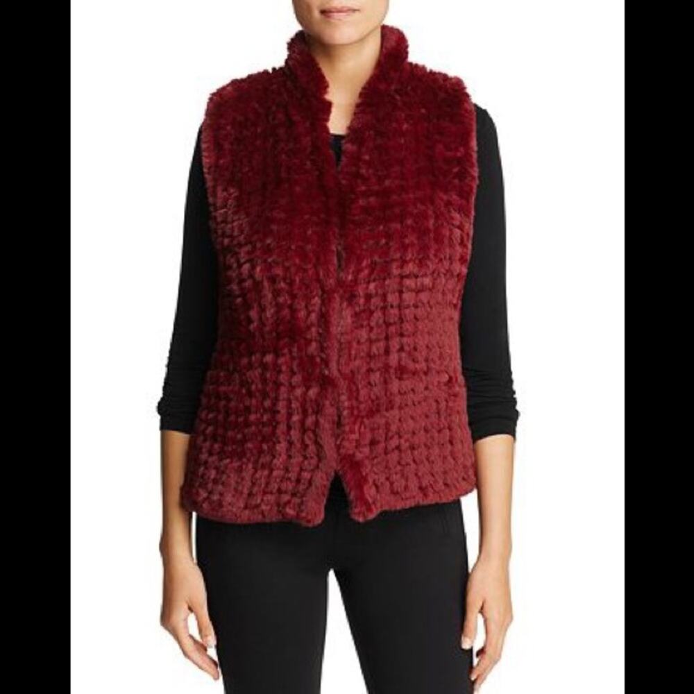 Me Jane burgundy faux fur vest